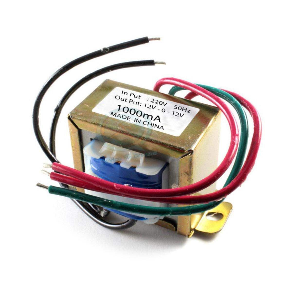 12V-0-12V 600Ma Power Transformer (Input: 220V/50Hz - Output: 12V-0-12V 600mA)