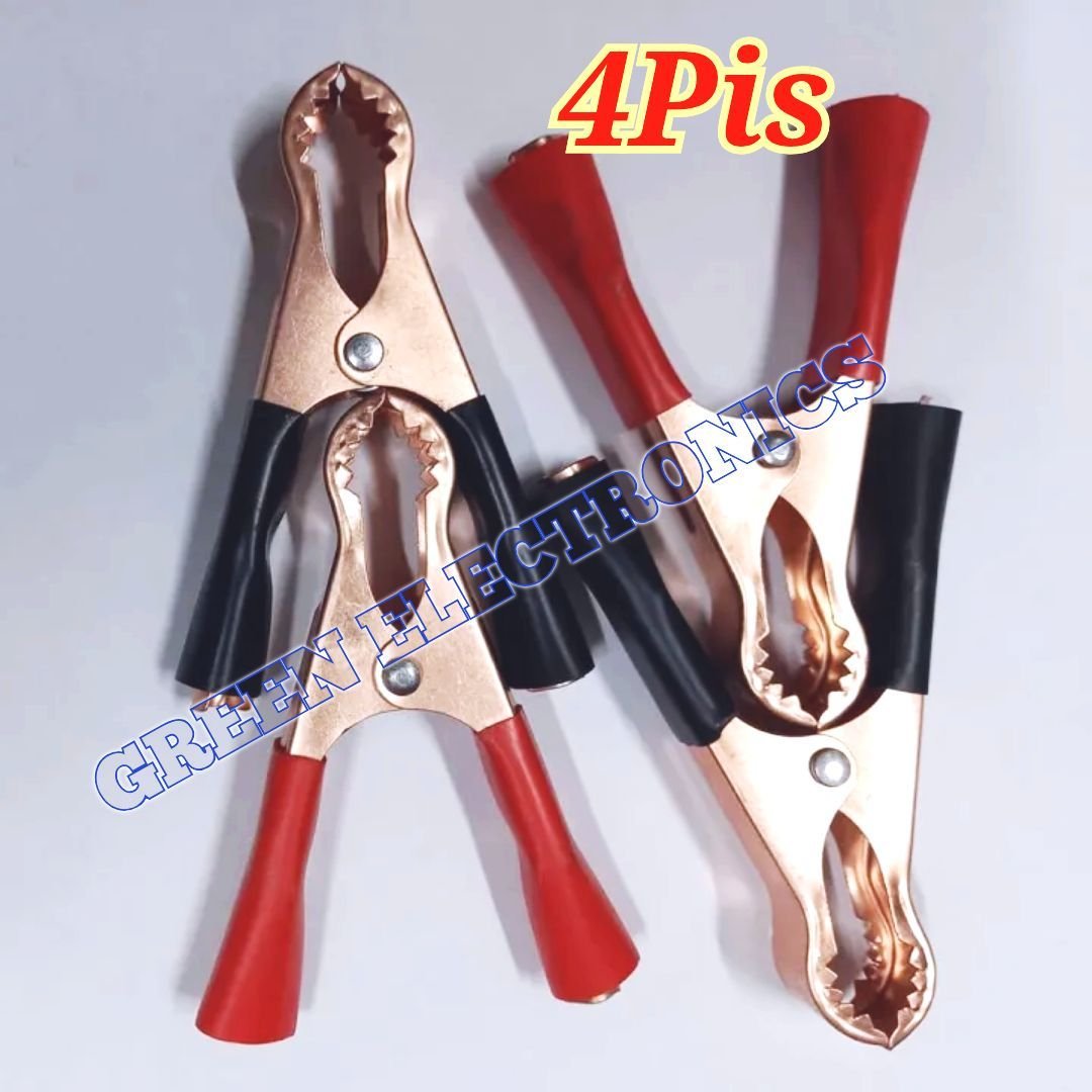 4Pis 80mm BLACK & RED BETTER Quality 12V 24V 30Amp 80mm Alligators Clips Red & Black Auto Car Battery Terminal Cables Connectors Clamp Clips For Battery