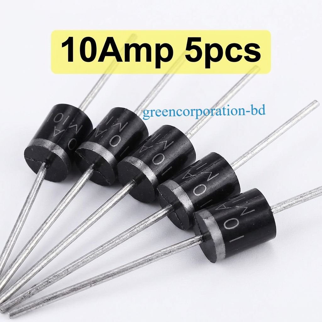 5Pcs- Diode 10A10 1000V 1KV 10A General Purpose Rectifier Diode 10A10 Silicon Junction Diode R-6 Package Electrical Circuitry & Parts