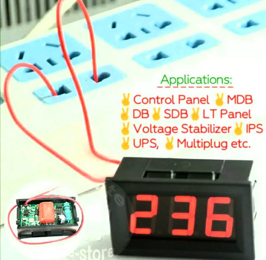 Digital AC Voltmeter Panel Meter AC 60V-500V Red LED Voltage Monitor Display  AC 60V to 500V Digital Voltmeter Panel Meter 2-Wire Red LED Digital Voltage Tester