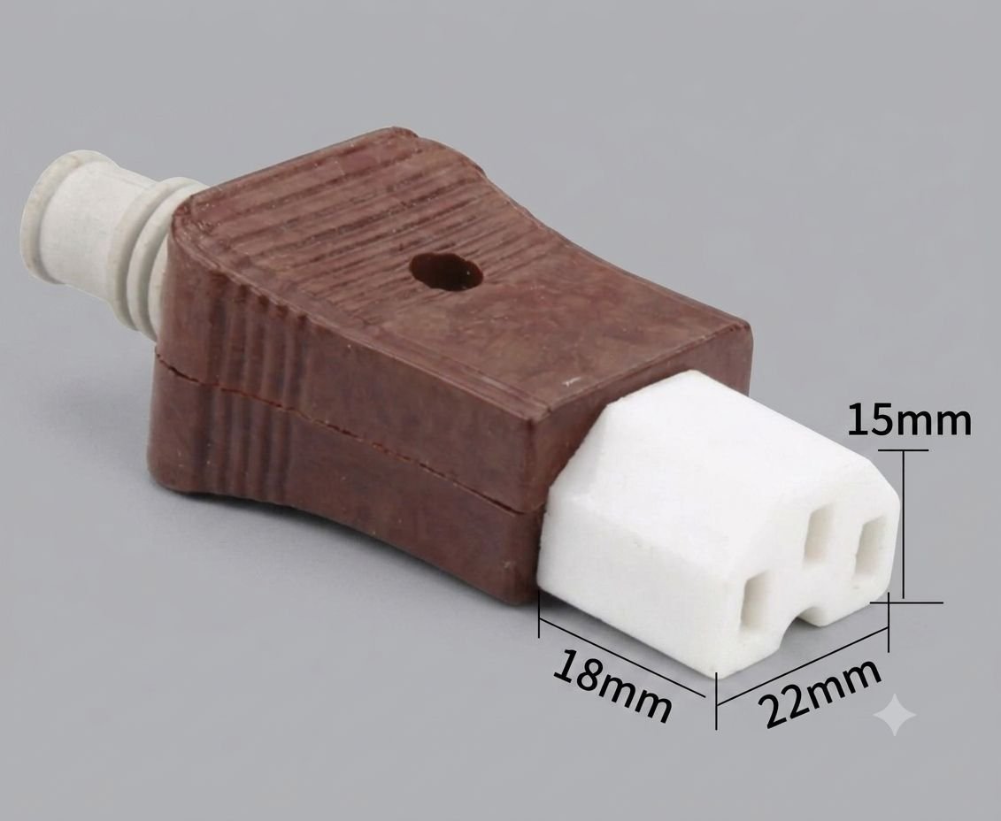 CE Copper IEC320 C13 C14 C15 UPS PDU Connector Power Cord Rewirable Cable Wiring Plug Female AC Power Socket Plug