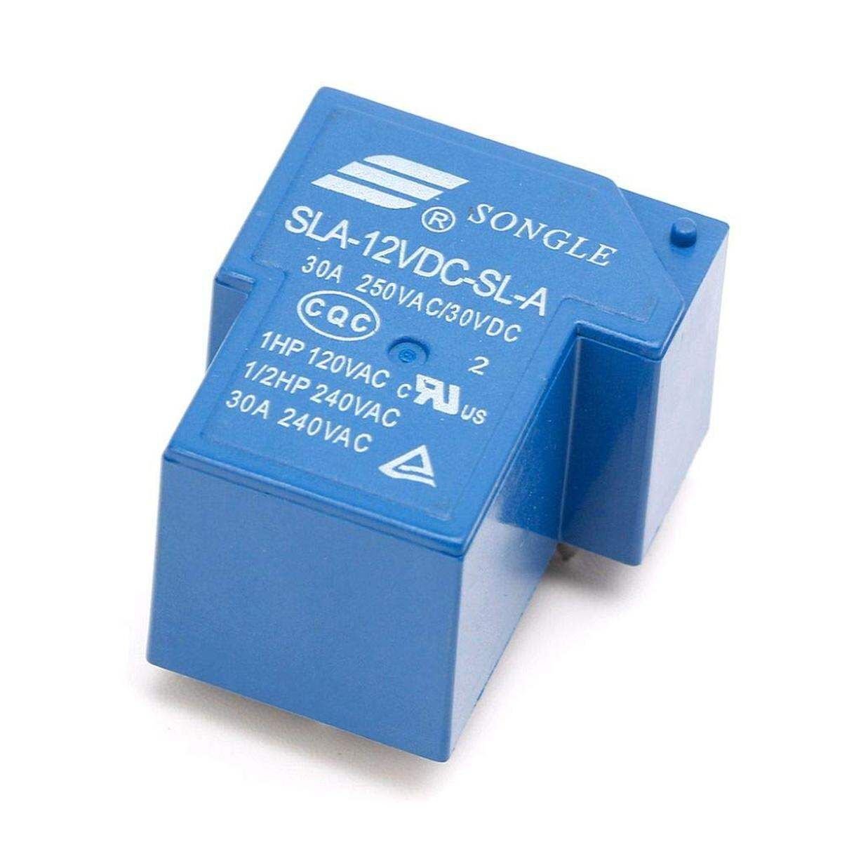 SONGLE SLA-12VDC-SL-C Power Relay 30A 250VAC / 30VDC - 6 Pin PCB Mount High Power Relay (1 Pcs)  Songle 12V DC 30A Power Relay (SLA-12VDC-SL-C) | 6 Pin High Current Relay Switch for IPS, UPS & Inverter (1 Pcs)