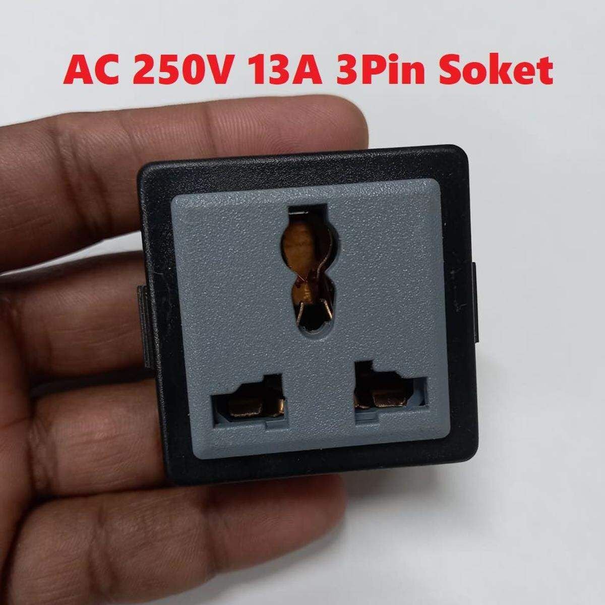 Panel Mount AC 220v 3 Pin AC Socket For Electrical & Electronics Projects IPS UPS Socket Powerpoints, Switches & Savers