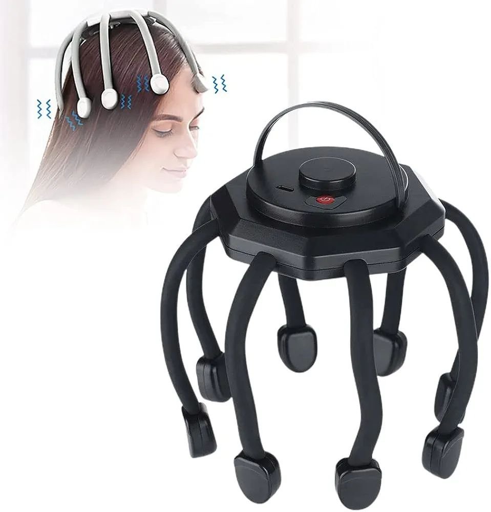 Octopus Head Scalp Relaxation Massage With Bluetooth Music Vibrating Head Massager Stress Release Hands Free Scalp Care Massager