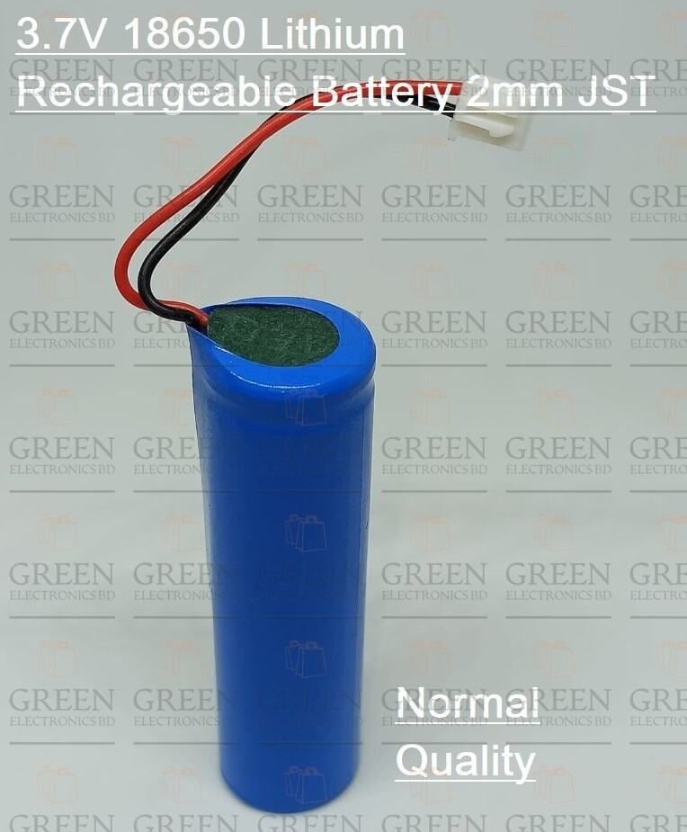 3.7V 18650 Lithium Rechargeable Battery 2mm JST-Normal Quality