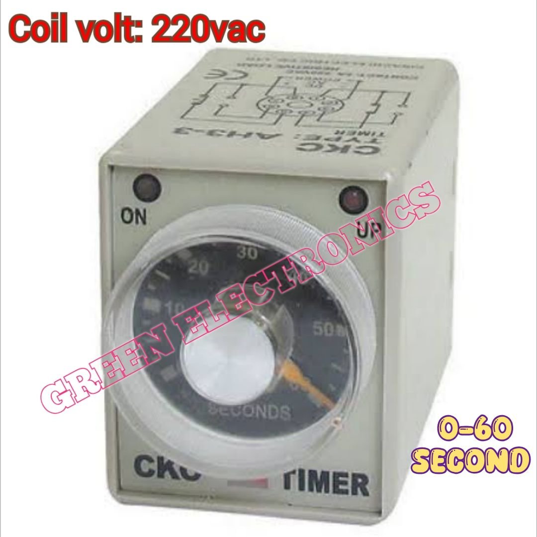 Base With AH3-3 Power On AC 220V Timer 0-60 Second Time Relay