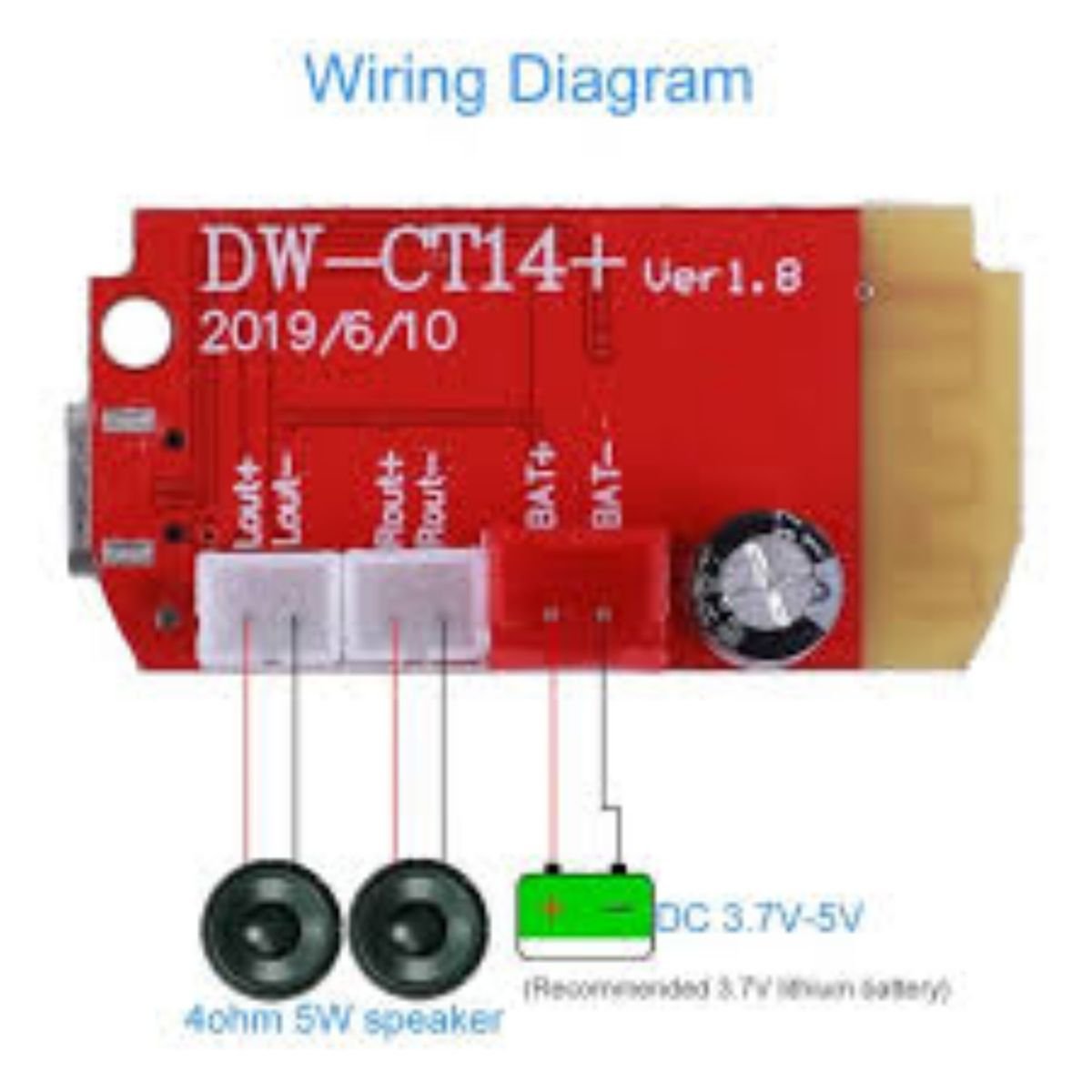 Bluetooth 5 volt mini amplifier circuit CT14 Amplifiers Board Micro 4.2 Stereo Bluetooth Power Module 5VF 5W+5W Mini with Charging Port for Refitting Idle Sound Box