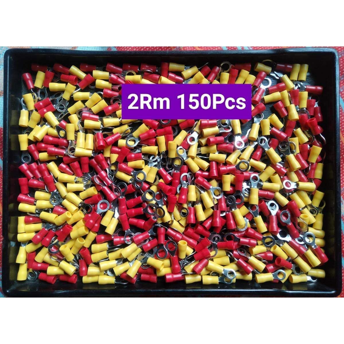 Round Shap Cable Lug Socket 2Rm 150pcs Wire Terminal, 360pcs Crimp Terminal Quick Disconnect for Soldering