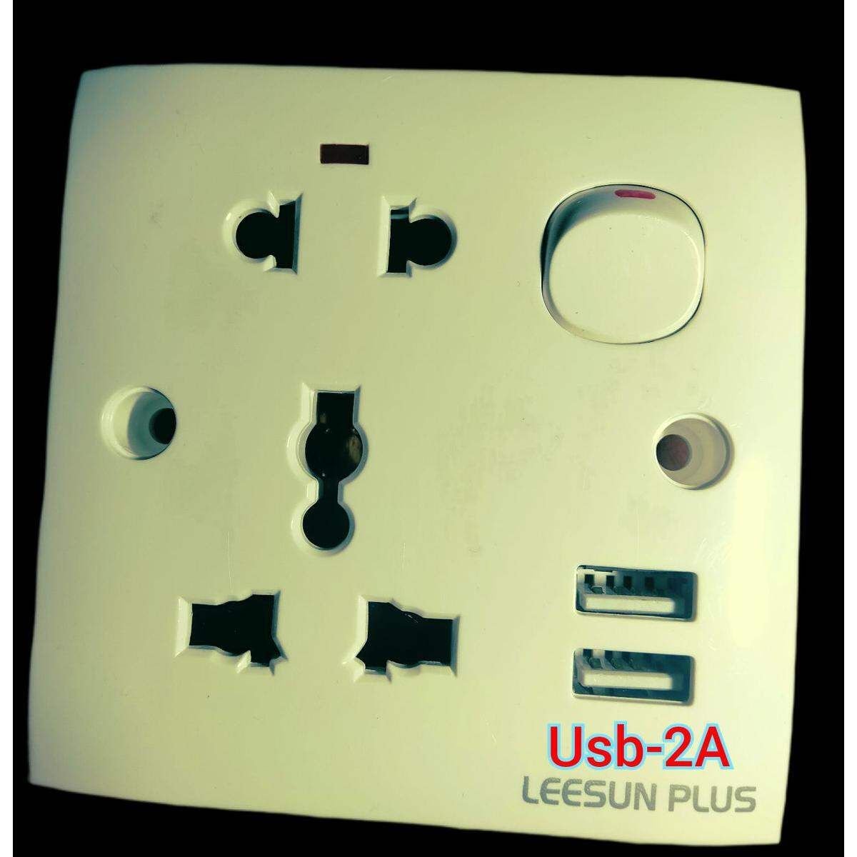usb 3pin socket 13A 5 Pin Double USB Port Multi Function Dual Off White Combined Universal Socket Electrical Wall Switch 5Pin with Indicator