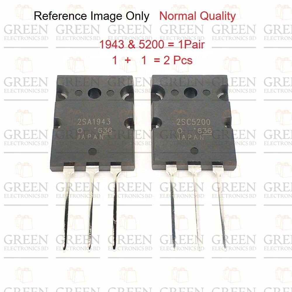 Normal Quality 2SA1943 & 2SC5200 Pair Of PNP & NPN Power Amplifier Transistor 1943 & 5200
