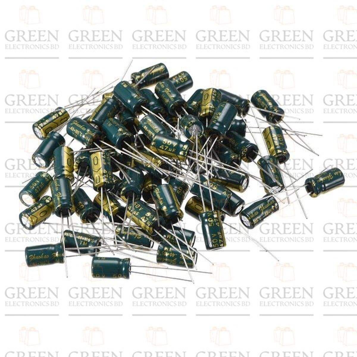 Radial 47uF Electrolytic Capacitor 50V-50Pcs