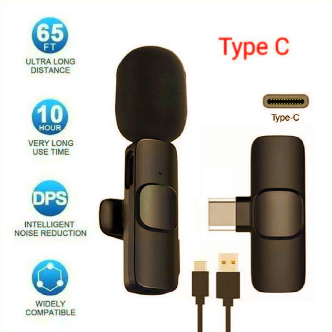 K8 Wireless Lapel Microphone Noise Reduction Portable Lavalier Mic for YouTube Vlogging