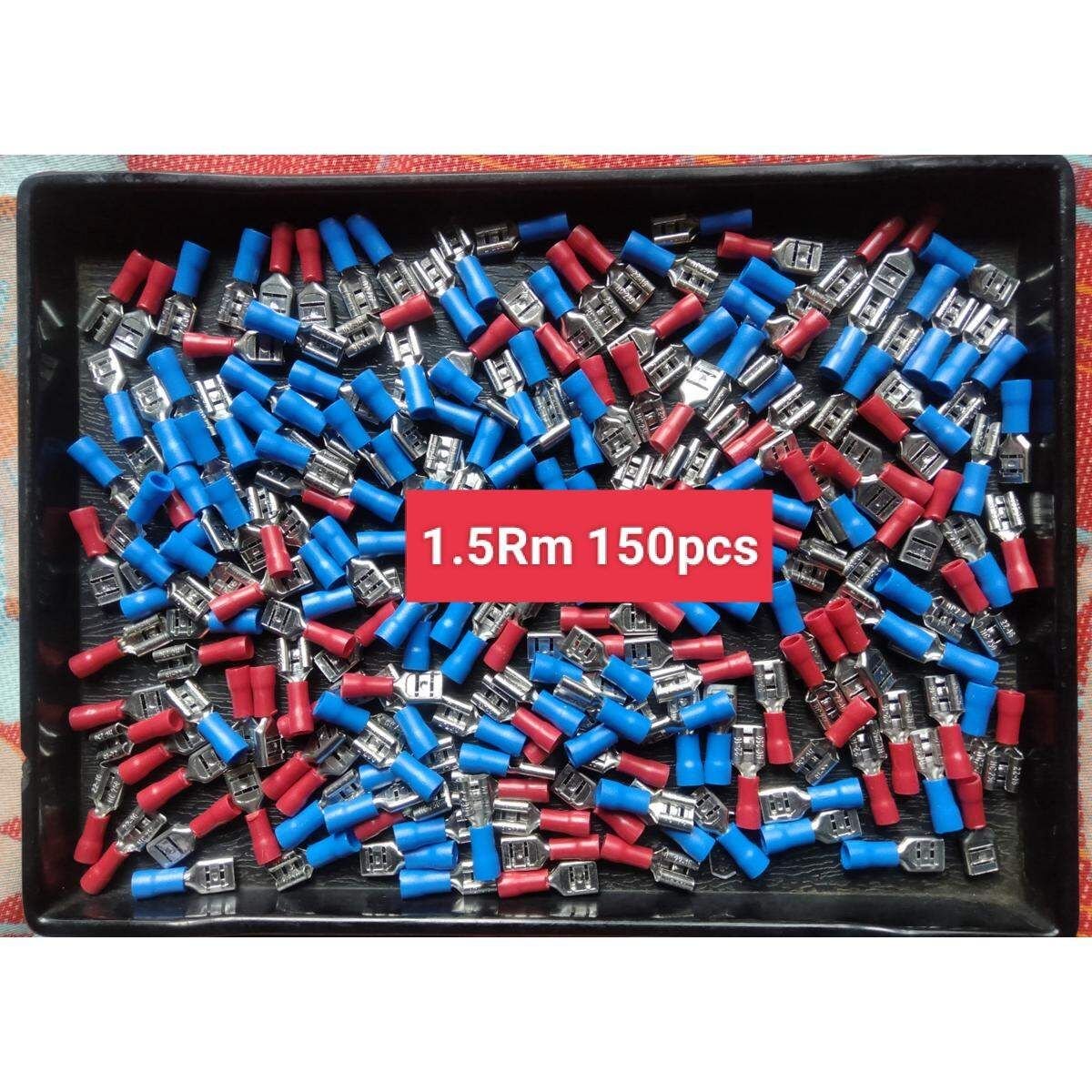 Battery Connector Flat Type 1.5Rm 150pcs Cable Plugs FDD1-250 & FDD2-250 Female Type Red 22-16AWG and Blue 16-14AWG Colour 5 Pairs