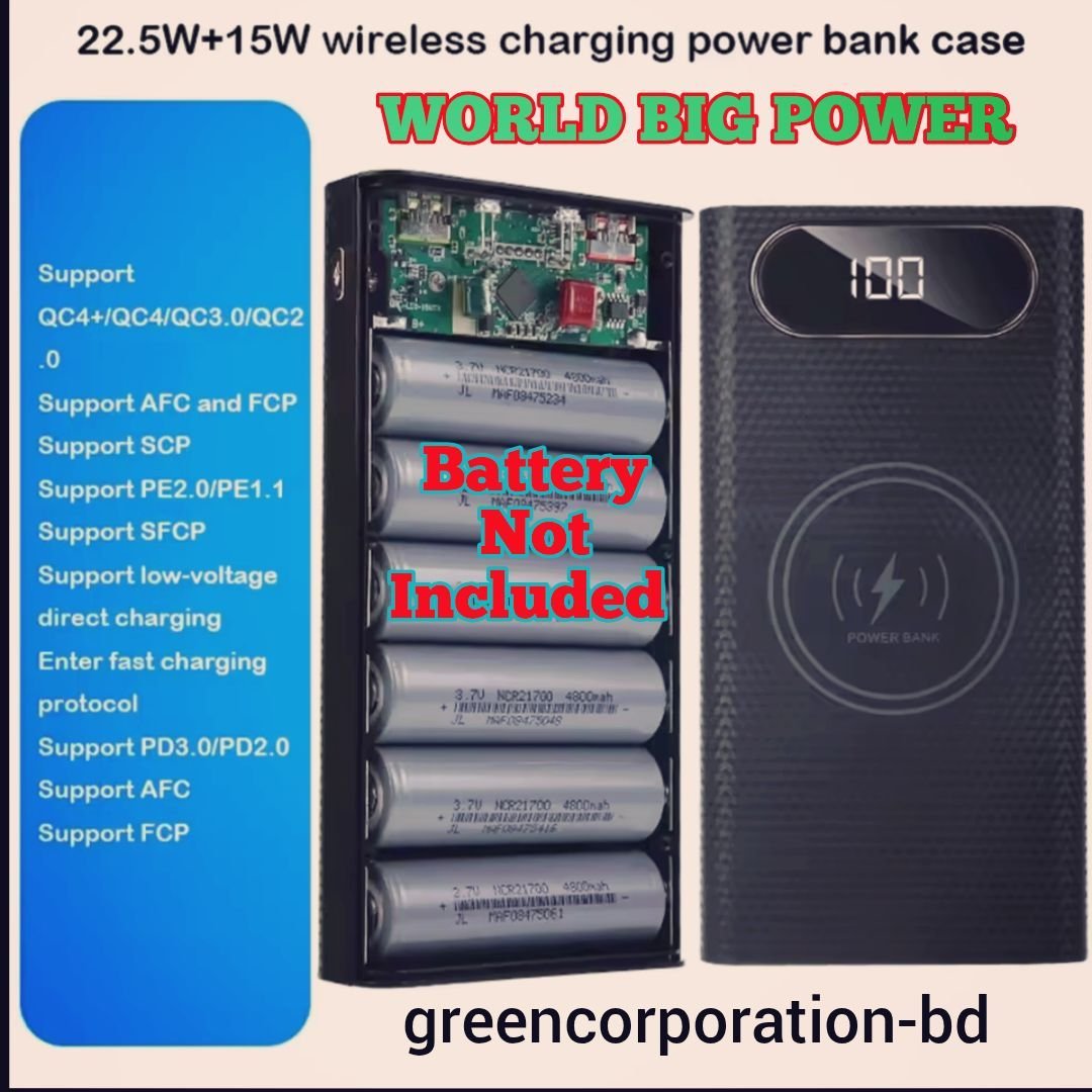 6 Cell wireless power bank Blank Casing For Diy Plwerbank Making