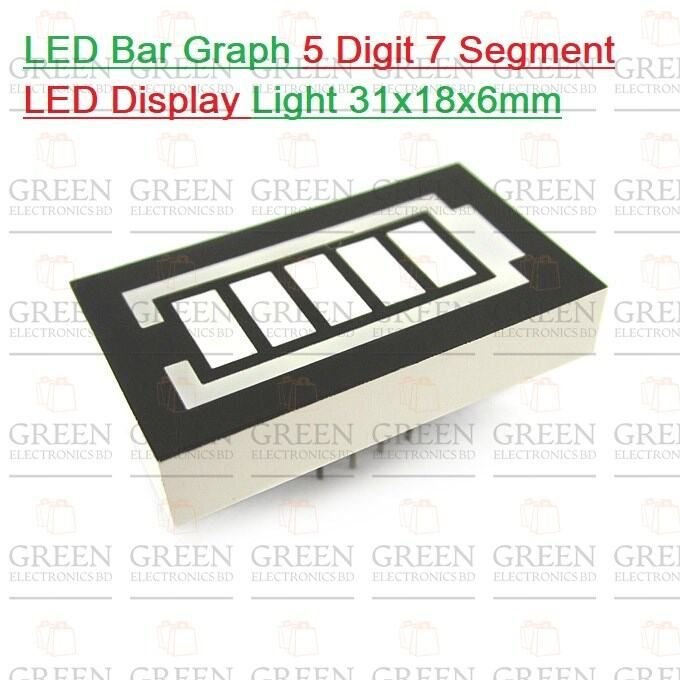 LED B-a-r Graph 5 Digit 7 Segment LED Display Light 31x18x6mm For Ra-dio Battery Indicator