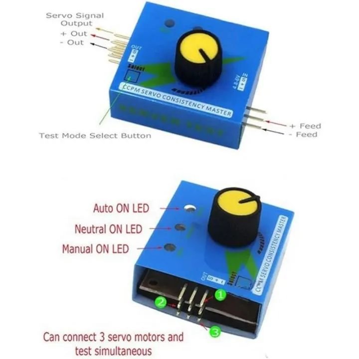 1pc Servo Tester Gear Test CCPM Consistency Master Checker 3CH 4.8-6V With Indicator Light