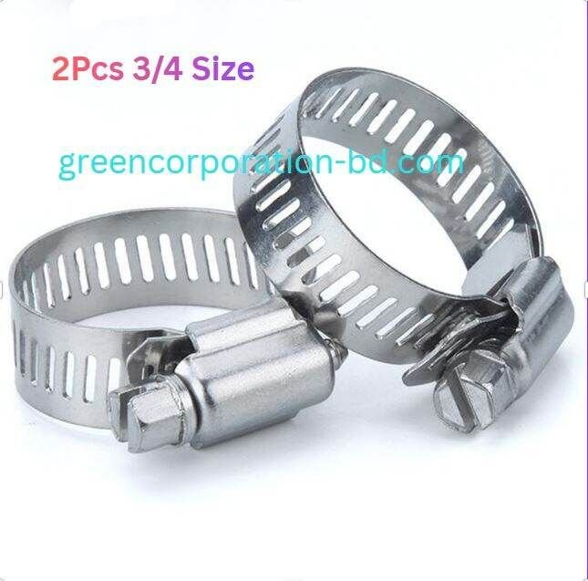 2Pcs Stainless Steel 3/4 Hose Clamp, Stainless Steel Gas Pipe Fitting Hose Clamp