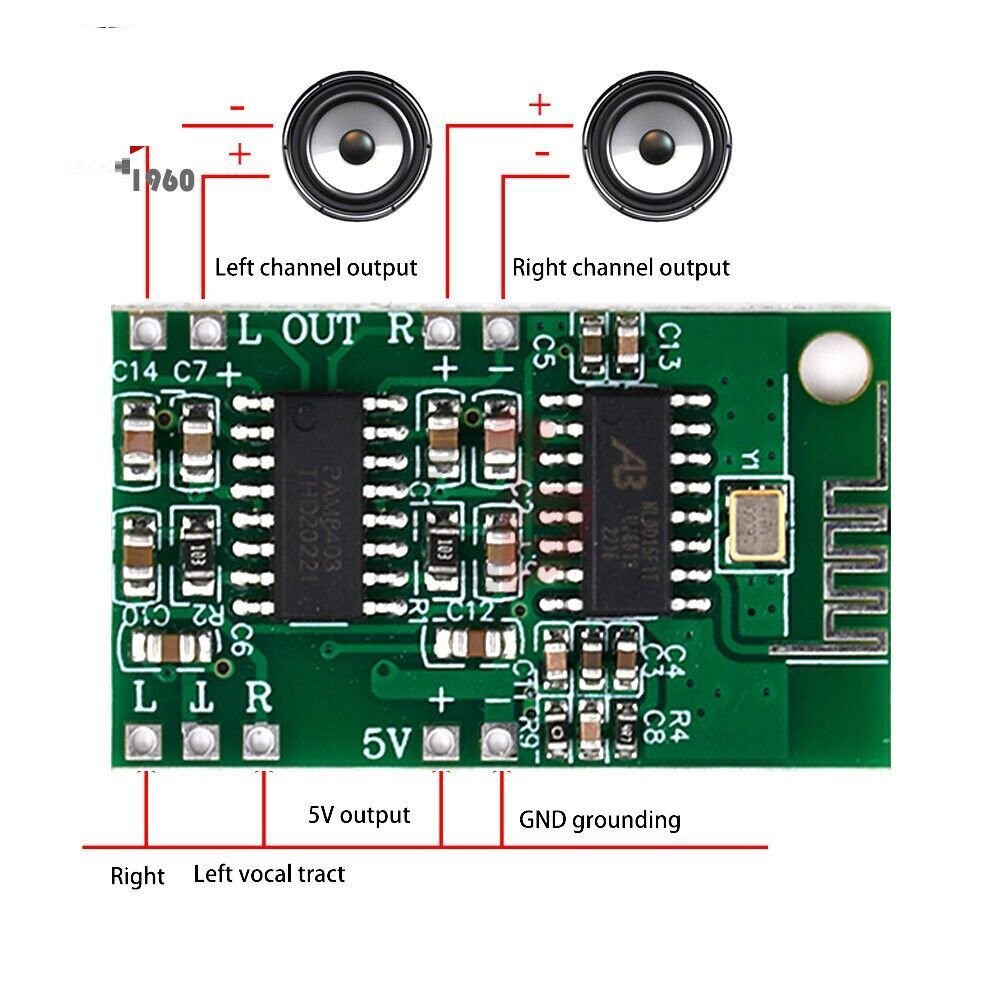 5v Bluetooth Amplifier Circuit Stereo 5vdc 2×5watt 2in1 5v bluetooth and power audio amplifier module
