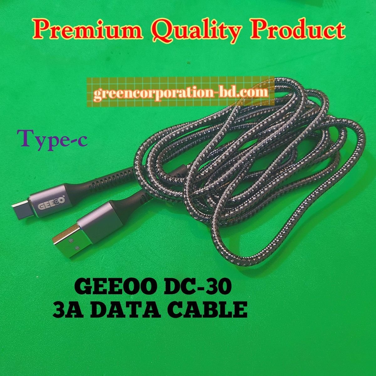 Geeoo dc-30 type c 3A fast charging data cable