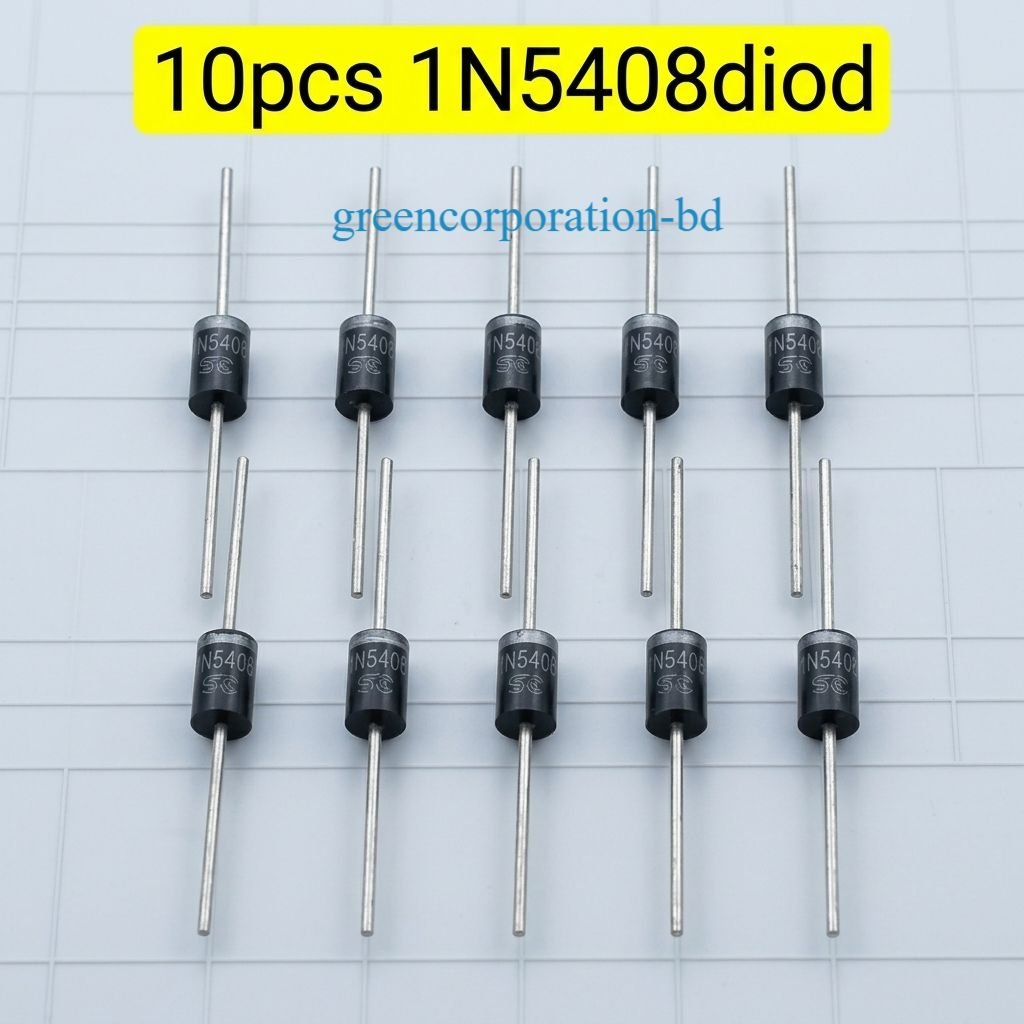10pcs 3 Amp 1N5408 Rectifier Diode Set - 1000V High Voltage Silicon Diodes for Power Supply, Battery Charger & DIY Electronic Circuits