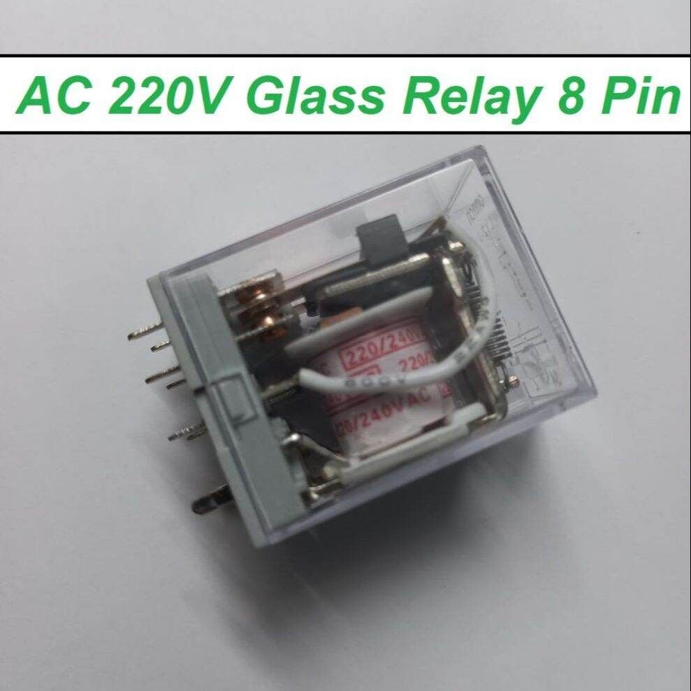 220V Thin Pin AC 220V 8 Thin Pin 10A 250VAC Glass Relay LY2 LY2NJ JQX-13F AC 220V Coil Power Relay Electromagnetic Relay 8 Pins DPDT 2NO 2NC AC-220V Relay