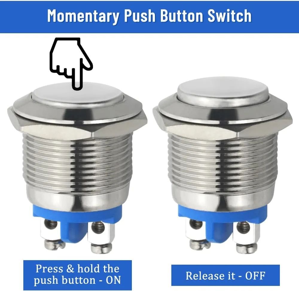 16mm metal button switch waterproof inching horn access control doorbell switch self-restoring button switch https