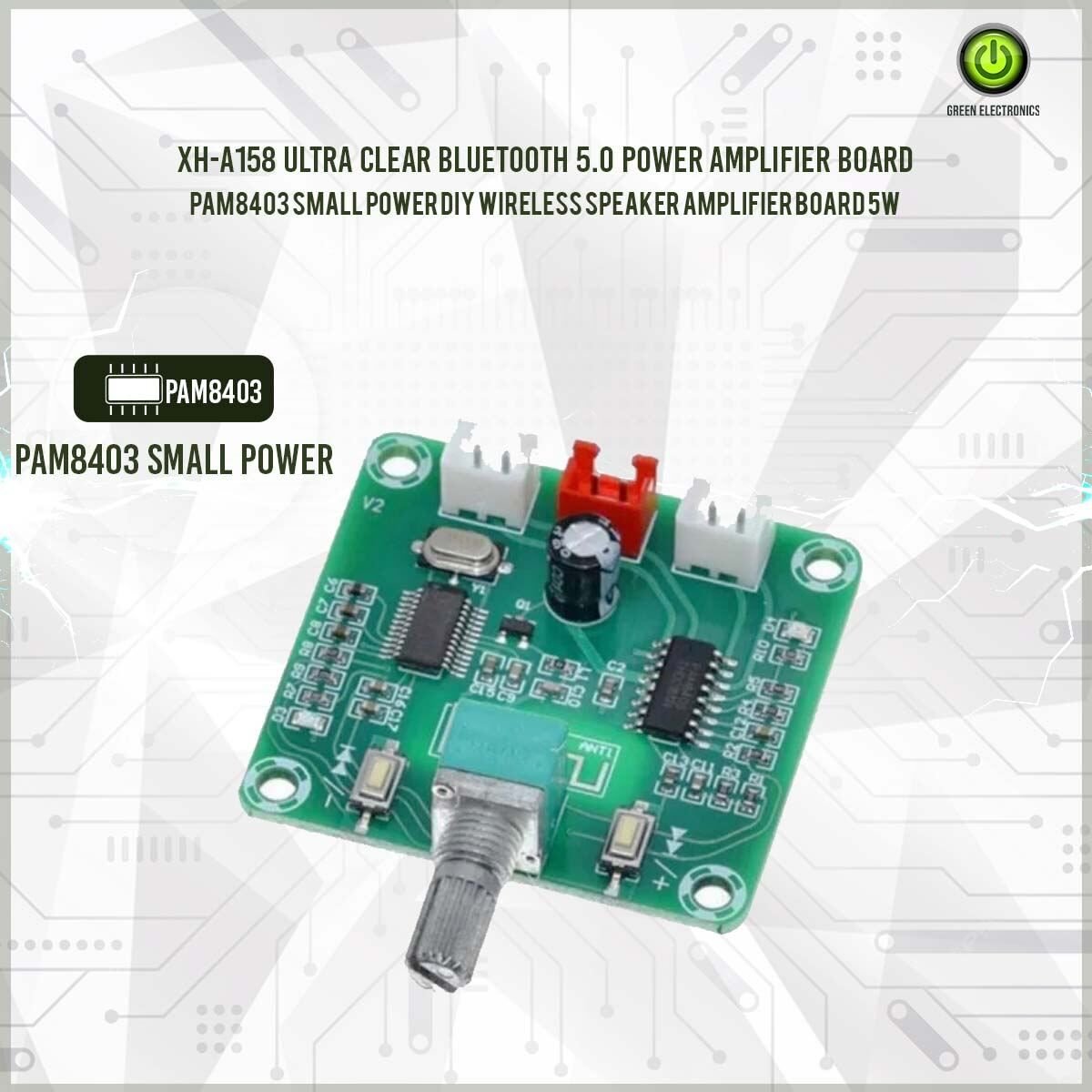 XH-A158 ultra clear Bluetooth 5.0 power amplifier board pam8403 small power DIY wireless speaker amplifier board 5W