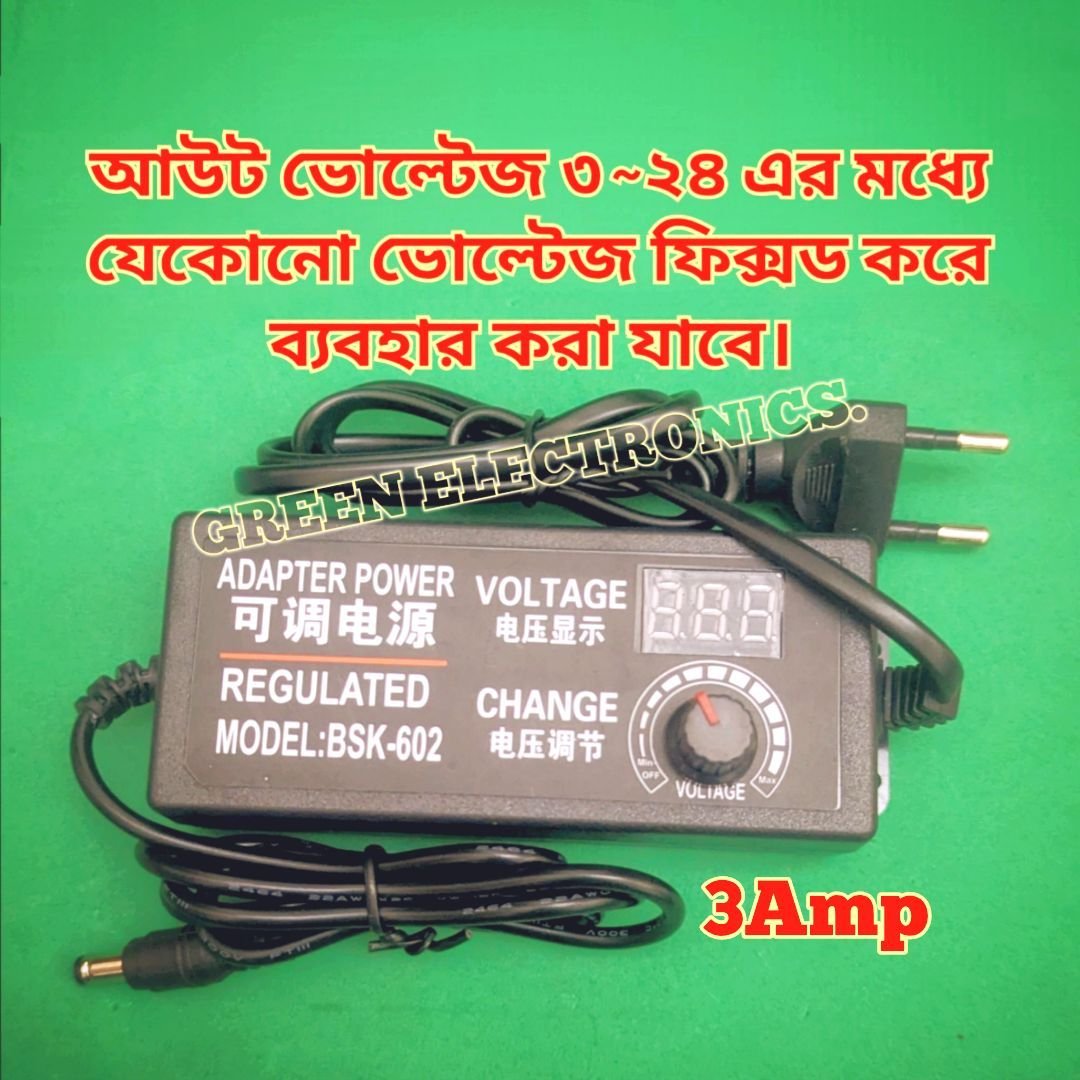 Adjustable Adaptor  DC 3v To 24V 3A Power Supply Adapter with LED Voltmeter Power Supply Universal AC 100-220V to DC 3v 12V 24V 9v 24V