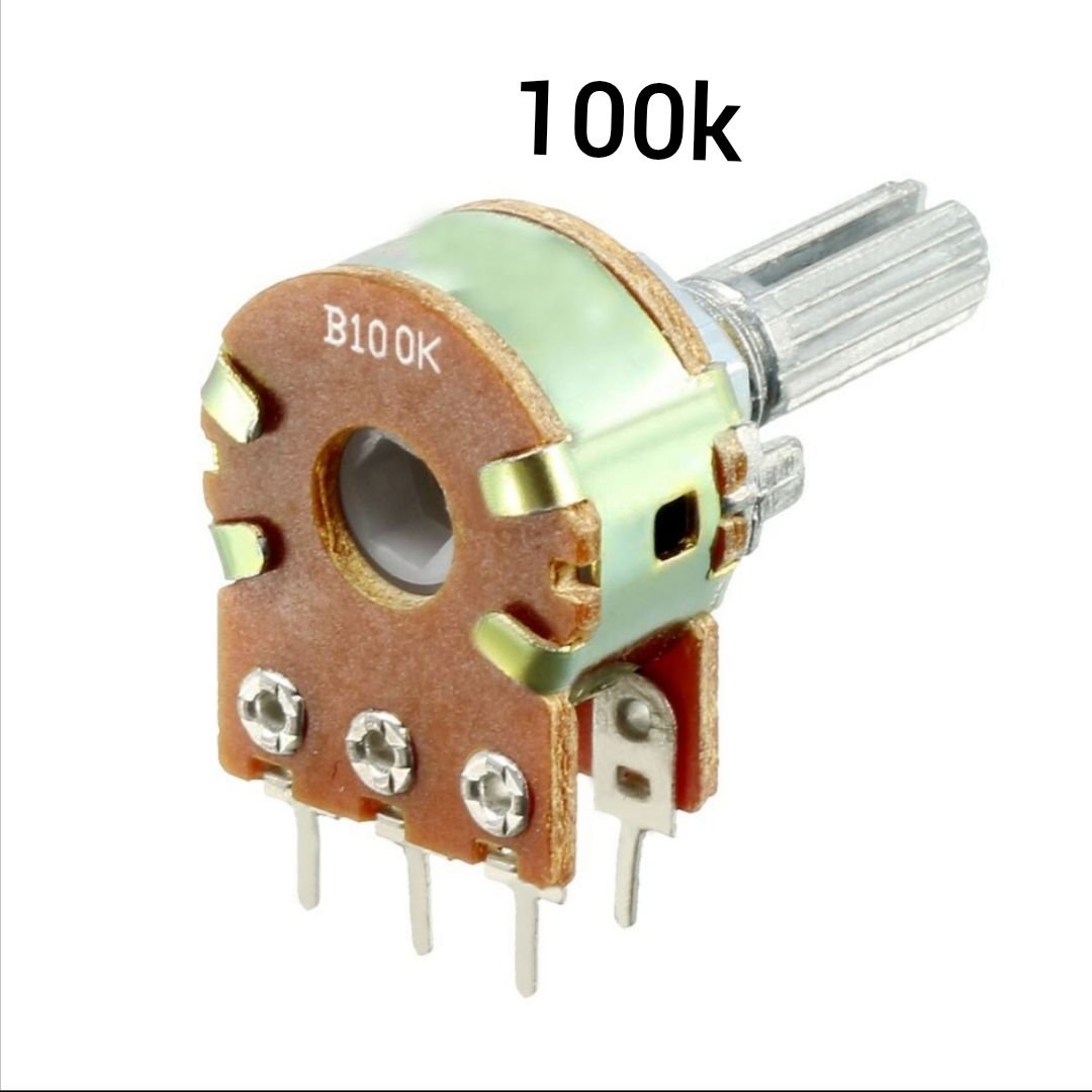 1Pcs 6 Pin 100K Potentiometer Dual Linear Panel Mount 100K Ohm 1/2 Watt 6 Pin Double Gang 6 Terminals 100K Rotary Taper Potentiometer Variable Resistor Pot Power points, Switches & Savers