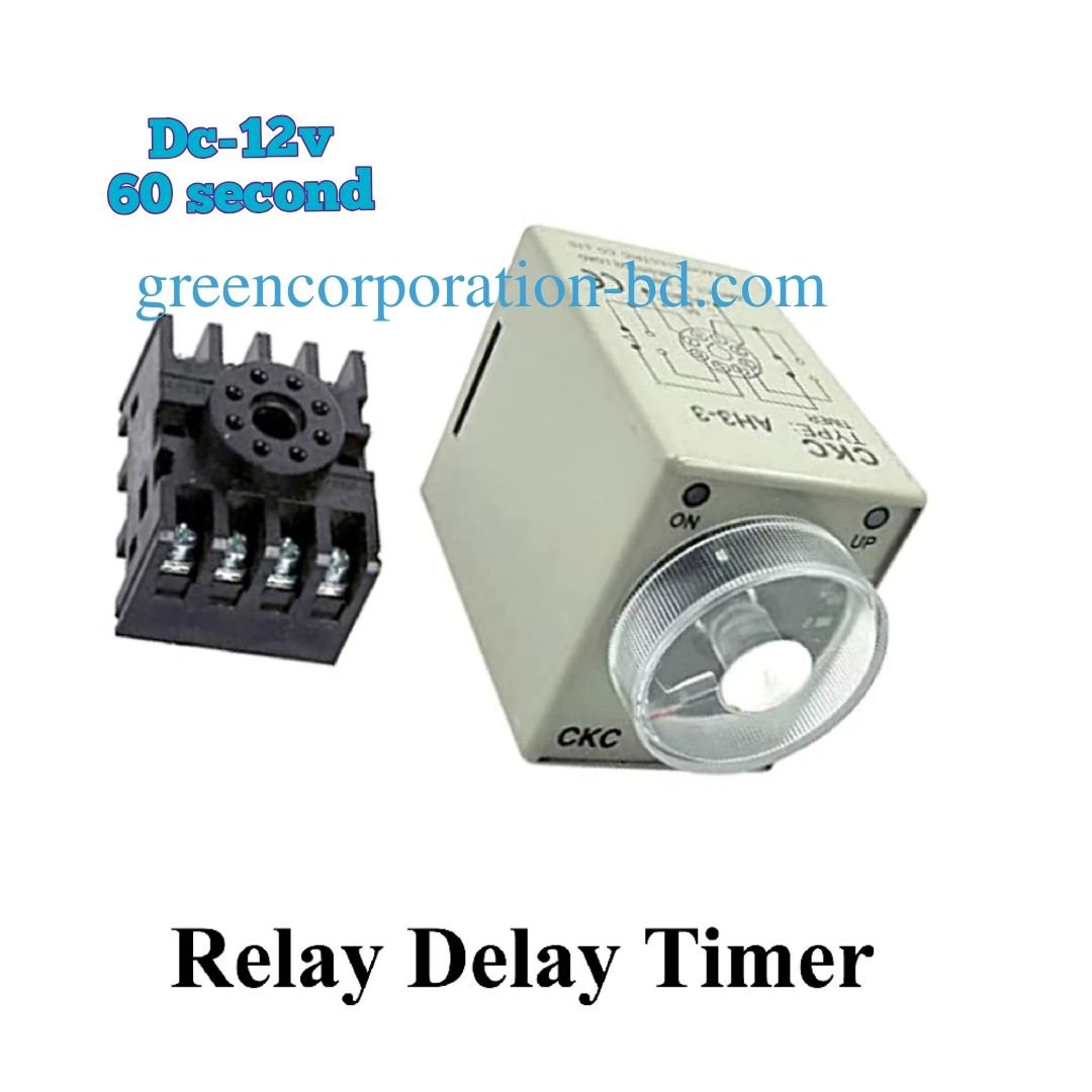 Adjustable Timer 12vdc 60Second 8pin On Delay Off Delay Timer relay with base socket