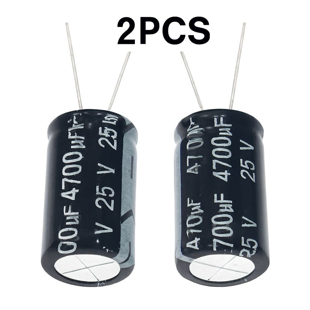 02 pcs,Electrolytic Capacitor 25V 4700uF 105°C 16x25mm