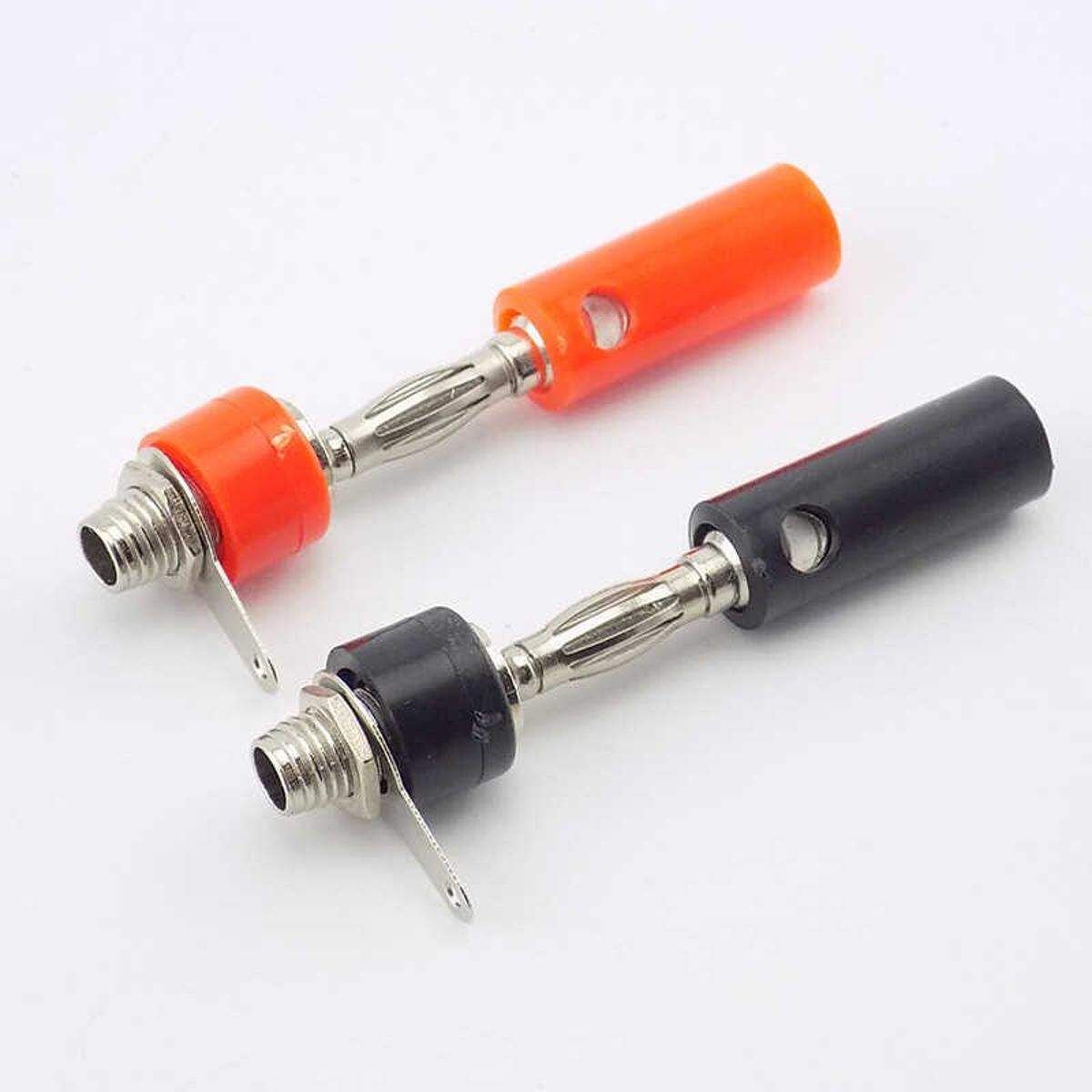 1Pair- MALE FEMALE Banana PLUG SOCKET 4mm Lantern Head RED & BLACK Plug Socket Screw Terminal Cables Connector 4mm Male Female Banana Socket Jack Leads