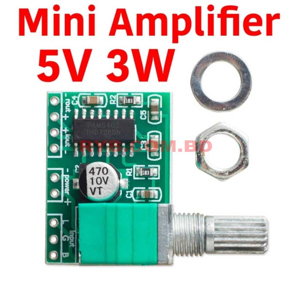 PAM8403 Super Mini Digital Amplifier Board 2 x 3W Super Mini Digital Amplifier Board 2x3 Watt Class D Digital 2.5v to 5v Power Amplifier Board-with Volume