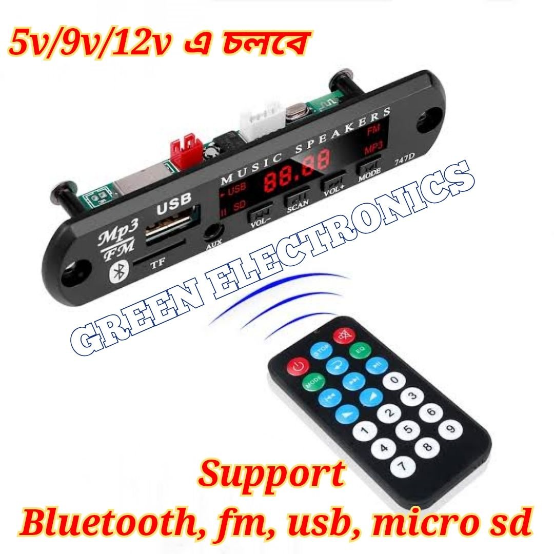 12v to 30vdc Bluetooth MP3 Car Audio MP3 Decoder Board 5V 12V Bluetooth Car MP3 Amplifiers USB FM TF Ra-dio Audio Module Music Speaker 3.5mm TF Card AUX DIY Remote Control MP3 Decoder