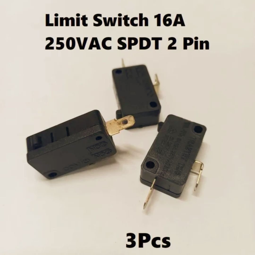 3Pcs- 2 PIN LIMIT Switch 2 Pin Without Hing 6A 250VAC SPDT 2 Pin Without Lever Micro Limit Switch Push Button Switch Momentary Push Switch For 3D CNC Machine