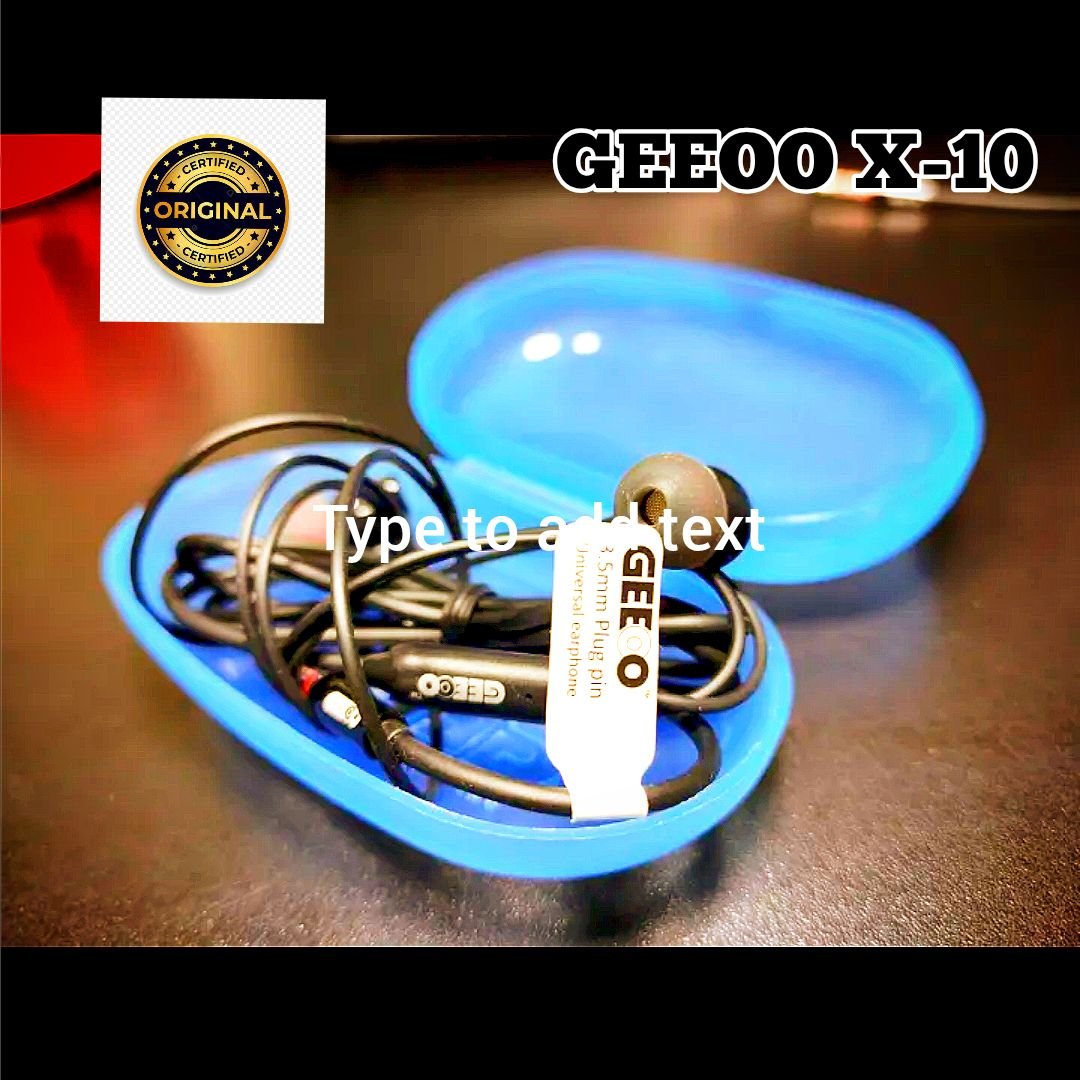 Geeoo X10 In-Ear Earphone with Microphone in Black - Enjoy Crisp and Clear Audio with These Earphones