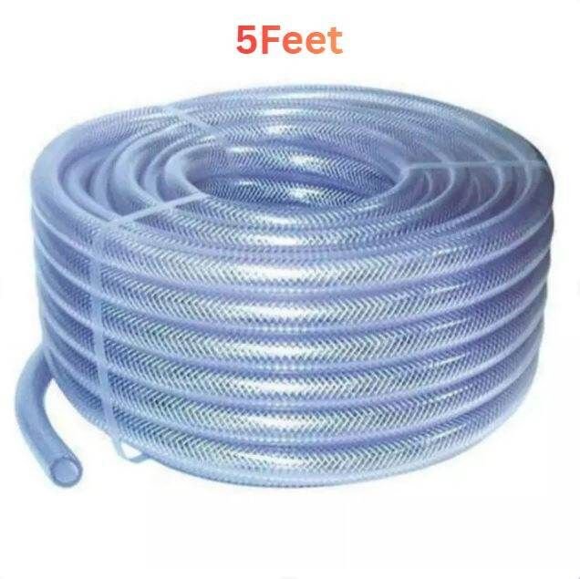 5, 10, 15 Feet Air Gas Water Hose Pipe Clear Flexible PVC for Car Bike Wash, Garden, Irrigation, LPG Gas, Oil Transfer Pipe