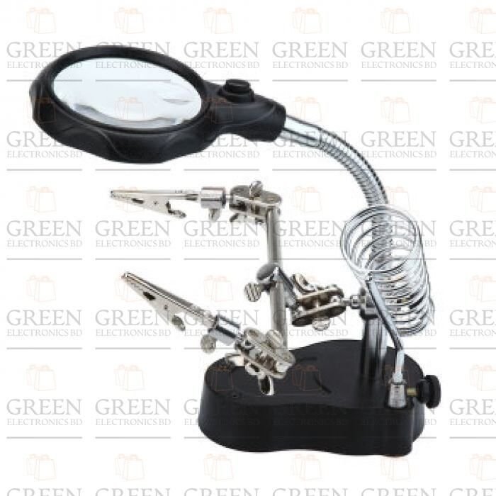 Soldering Iron Stand-3rd Helping Hand Magnifier Tool 3.5x & 12x
